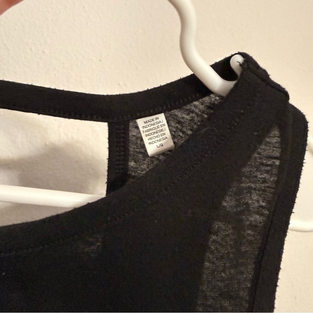 ☀️ Victoria's Secret Sport • Black Muscle Tee • Womens Lg - Picture 2 of 9